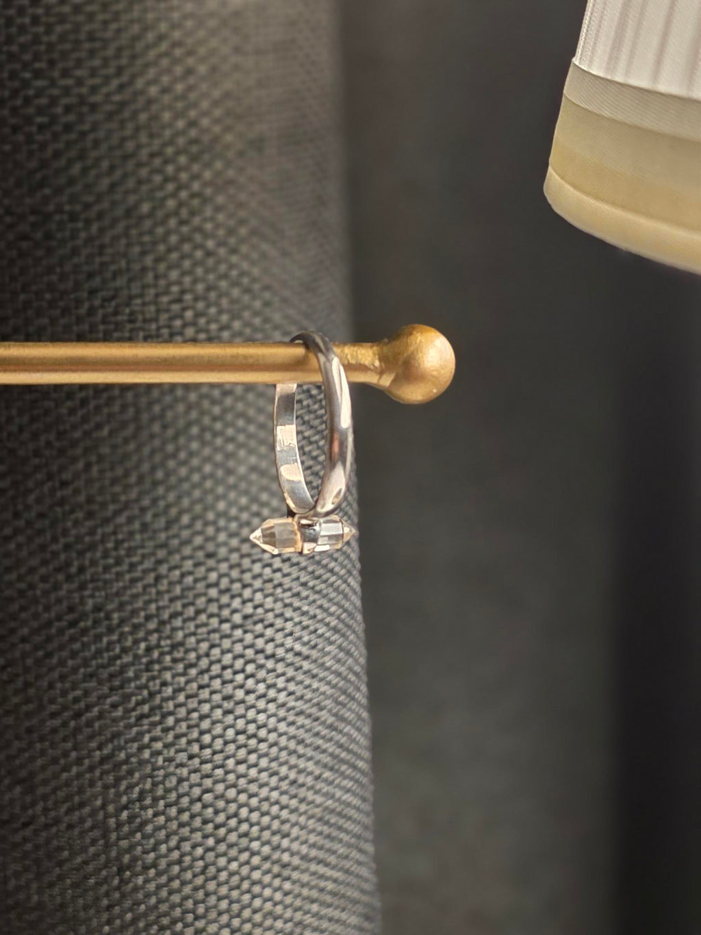 Double Terminated Silver Gemstone Ring