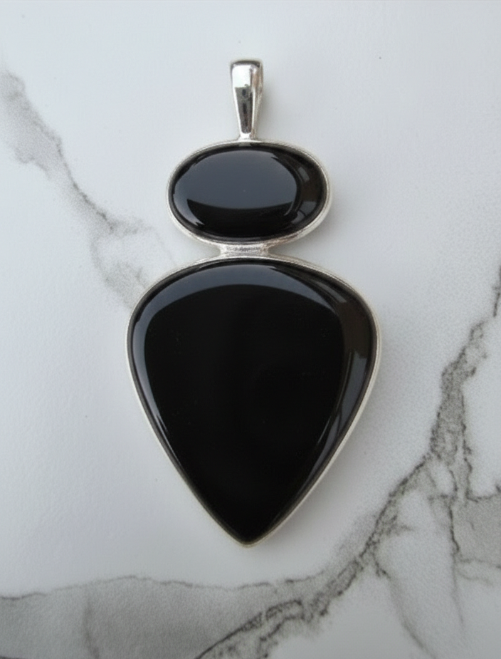 Dual Black Onyx Pendant