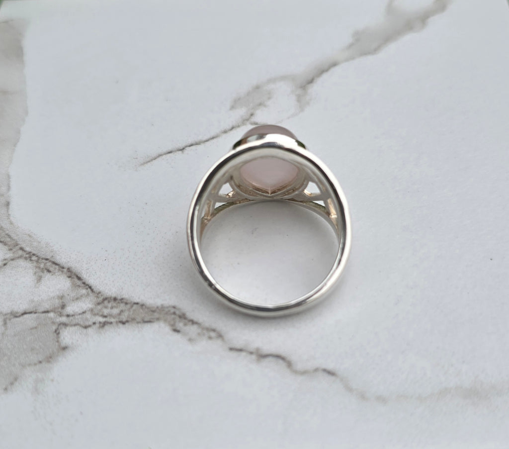 Tear Drop Rose Quartz Ring
