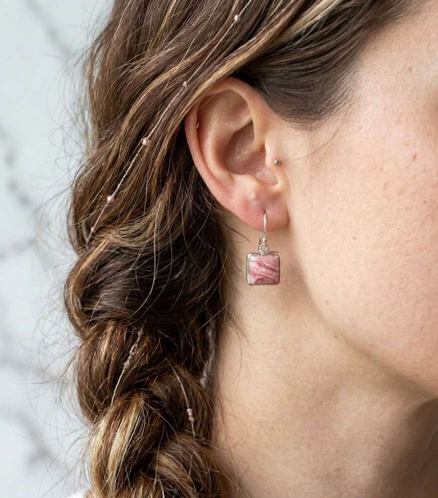 Rhodochrosite Earrings