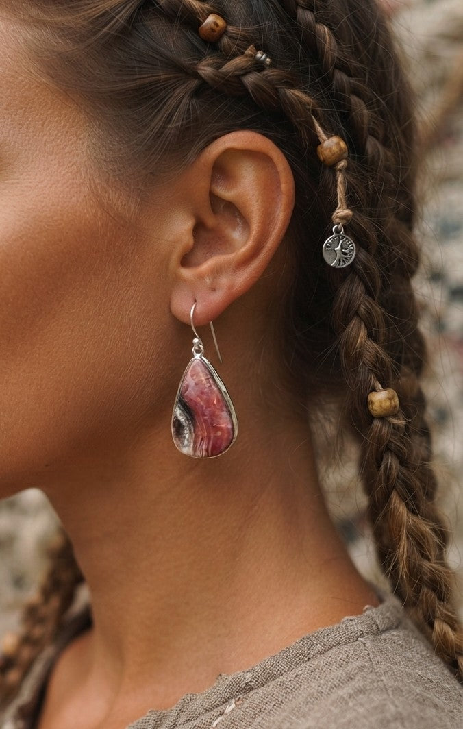 Rhodochrosite Earrings