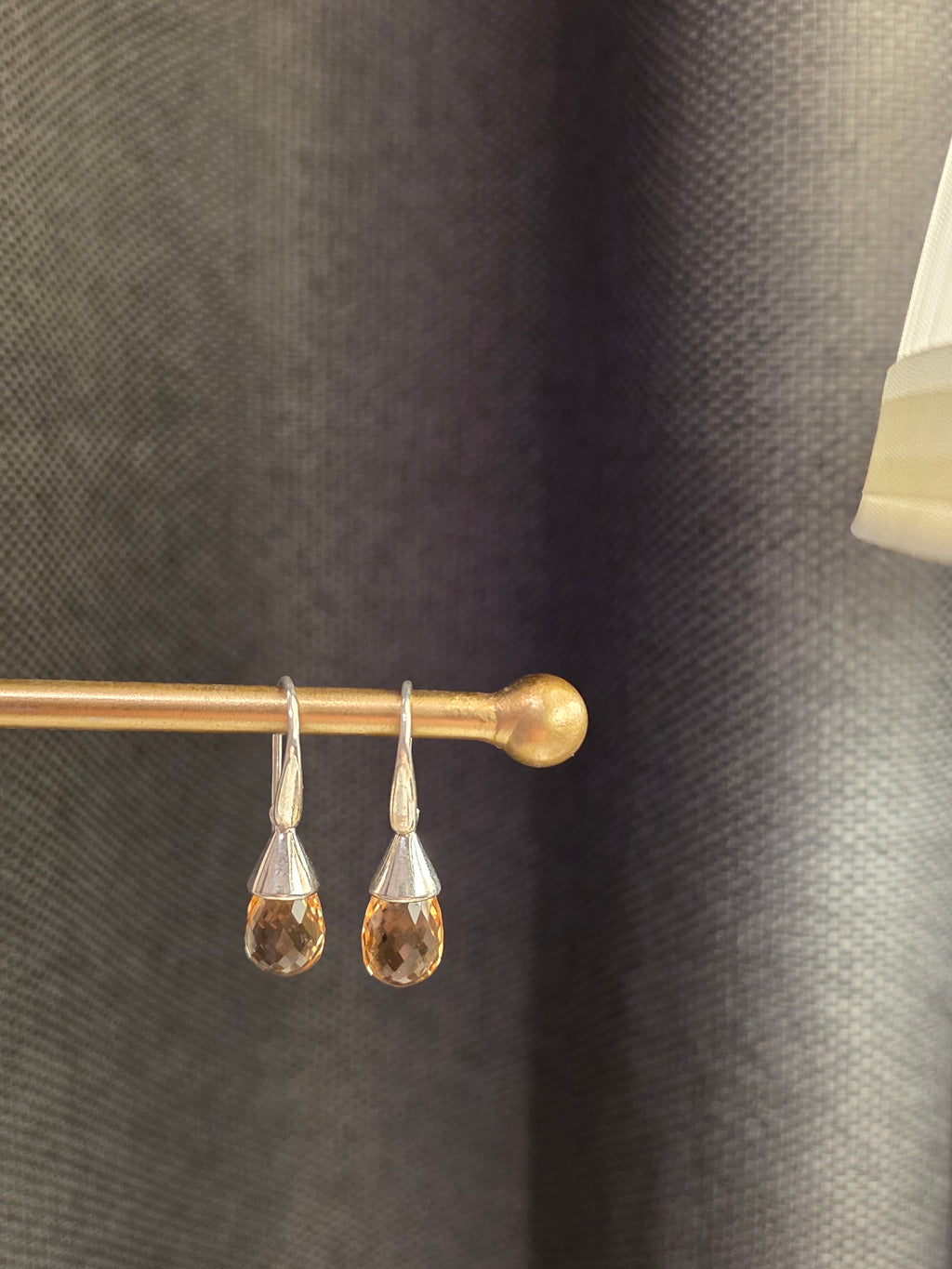Citrine facetted water drop earrings