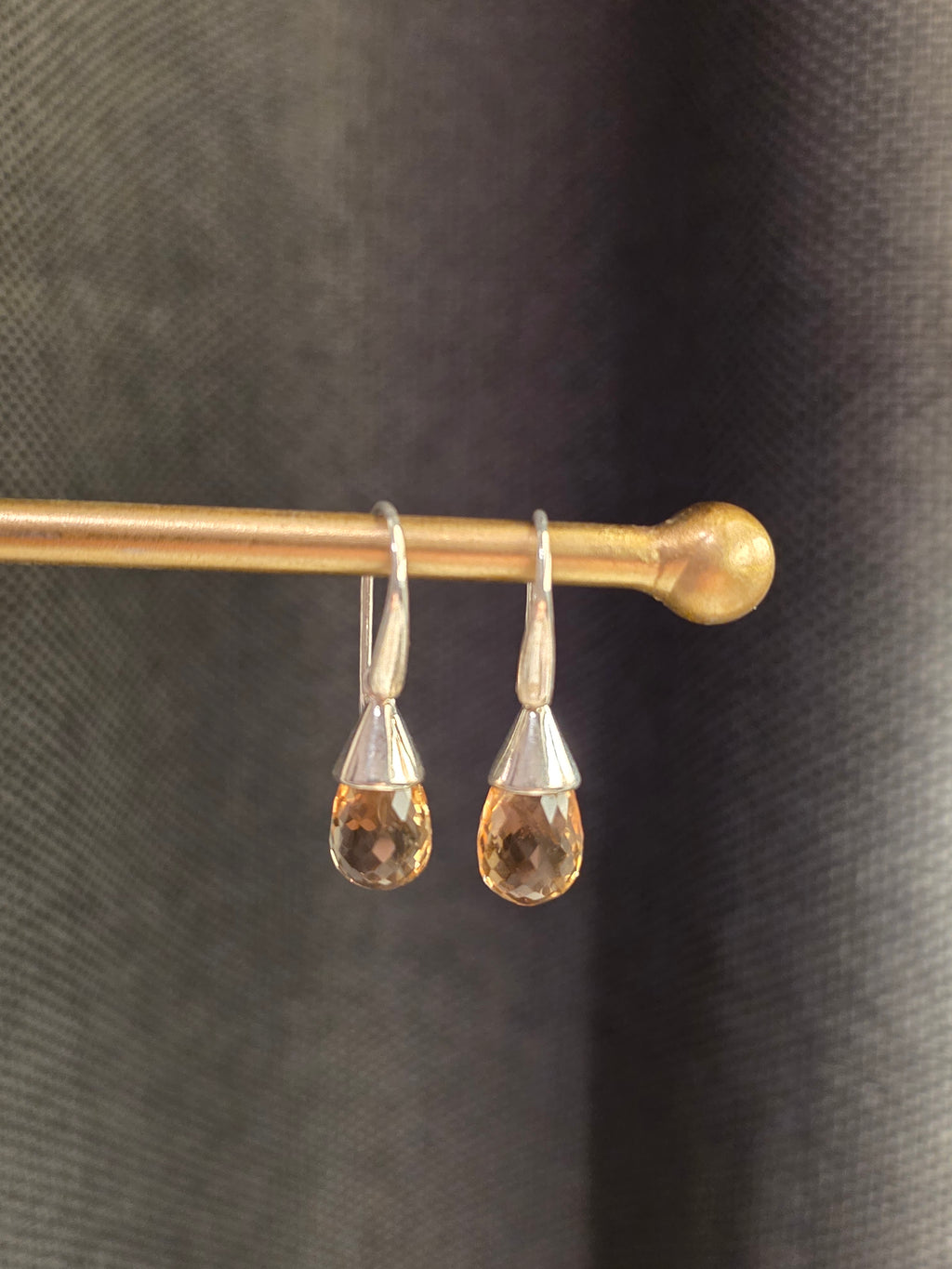 Citrine facetted water drop earrings